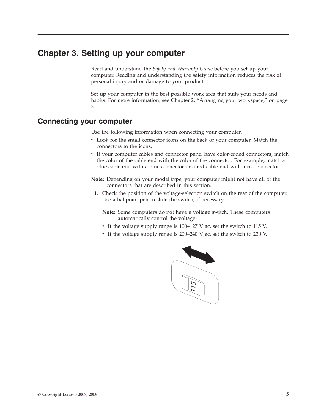 Lenovo 6019 manual Setting up your computer, Connecting your computer 