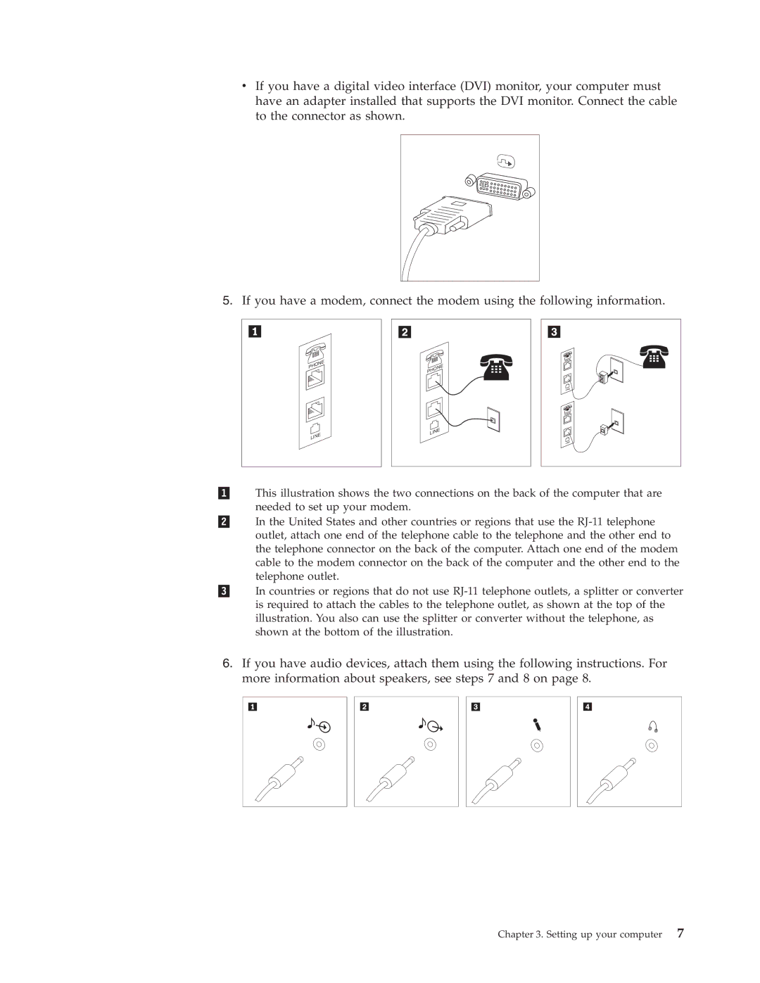 Lenovo 6019 manual Setting up your computer 