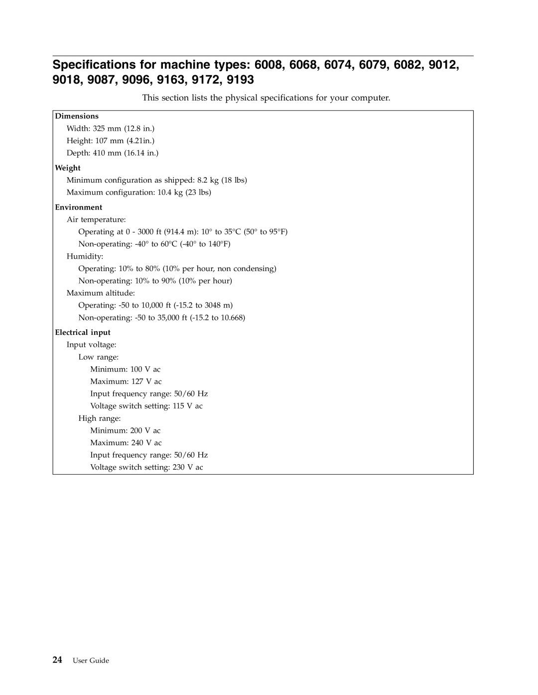 Lenovo 6019 manual Dimensions 