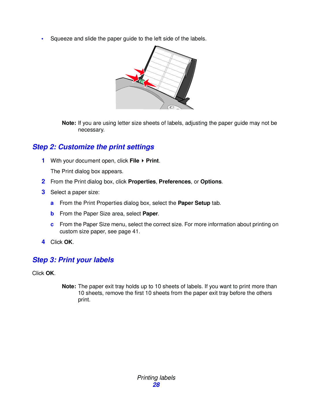 Lenovo 6110, 5110 manual Customize the print settings, Print your labels 