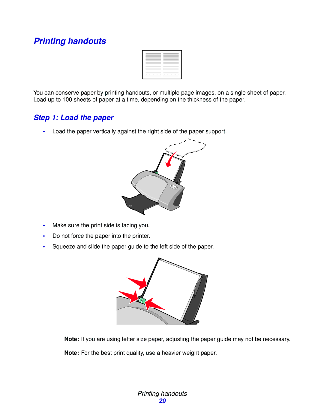 Lenovo 5110, 6110 manual Printing handouts 