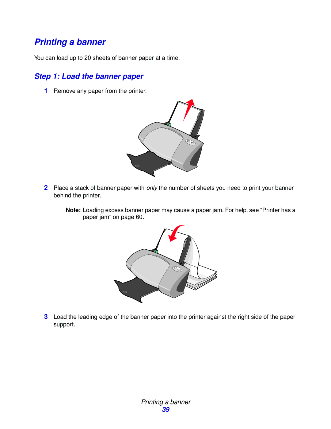 Lenovo 5110, 6110 manual Printing a banner, Load the banner paper 