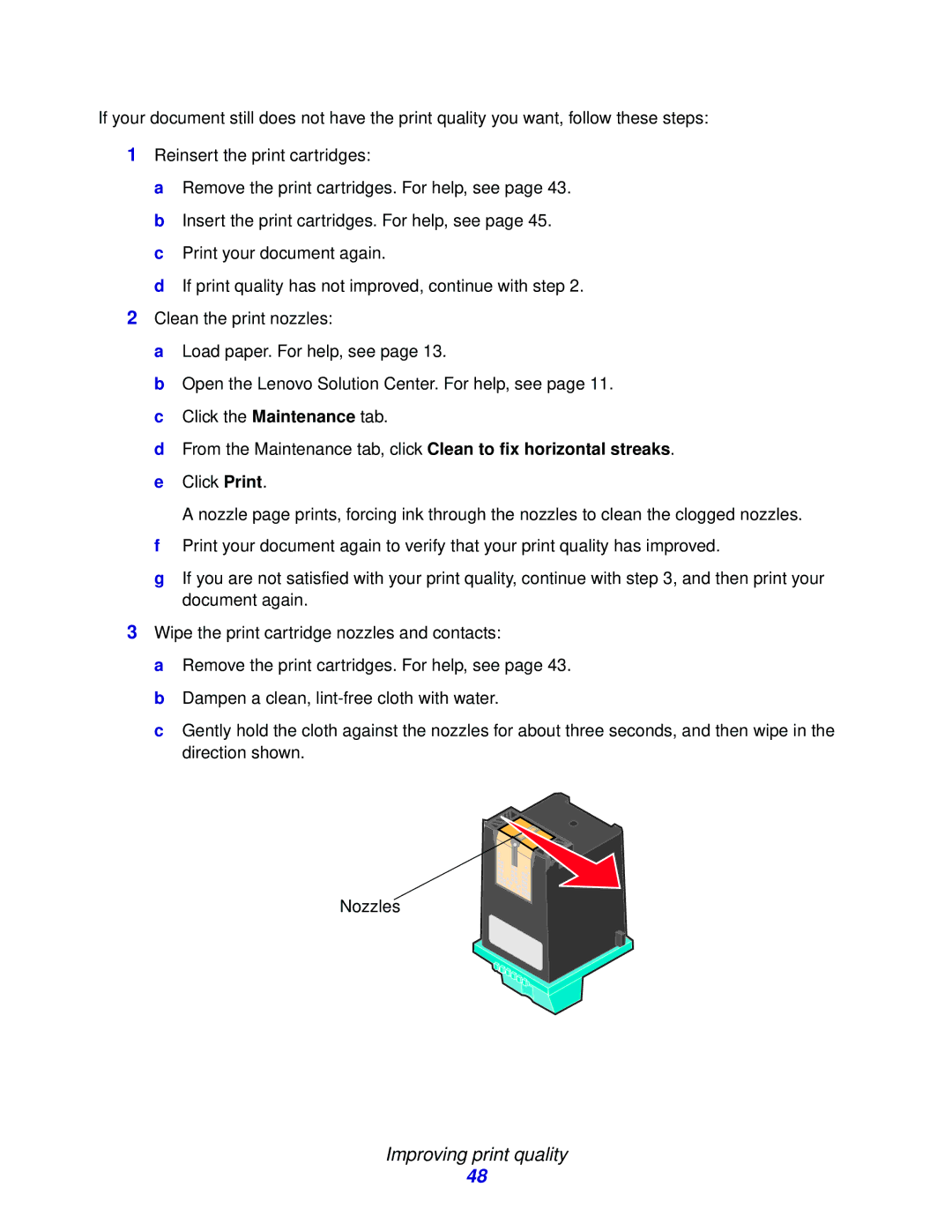 Lenovo 6110, 5110 manual Improving print quality 