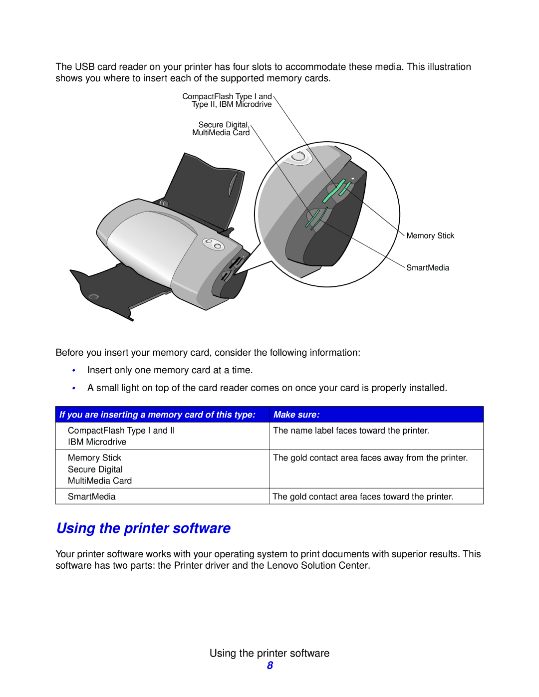 Lenovo 6110, 5110 manual Using the printer software 