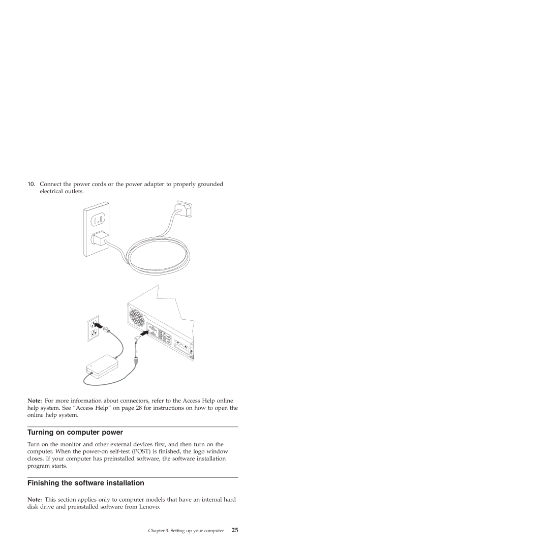 Lenovo 6175 manual Turning on computer power, Finishing the software installation 