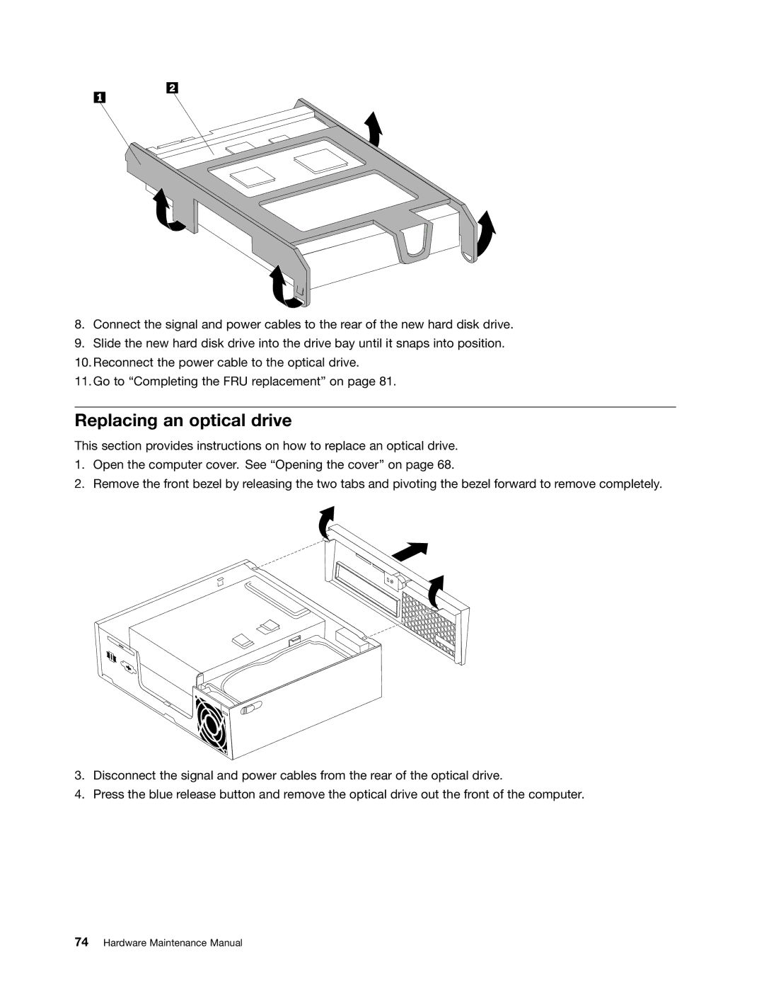 Lenovo 6395, 6394, 6393, 6397, 6396 manual Replacing an optical drive 