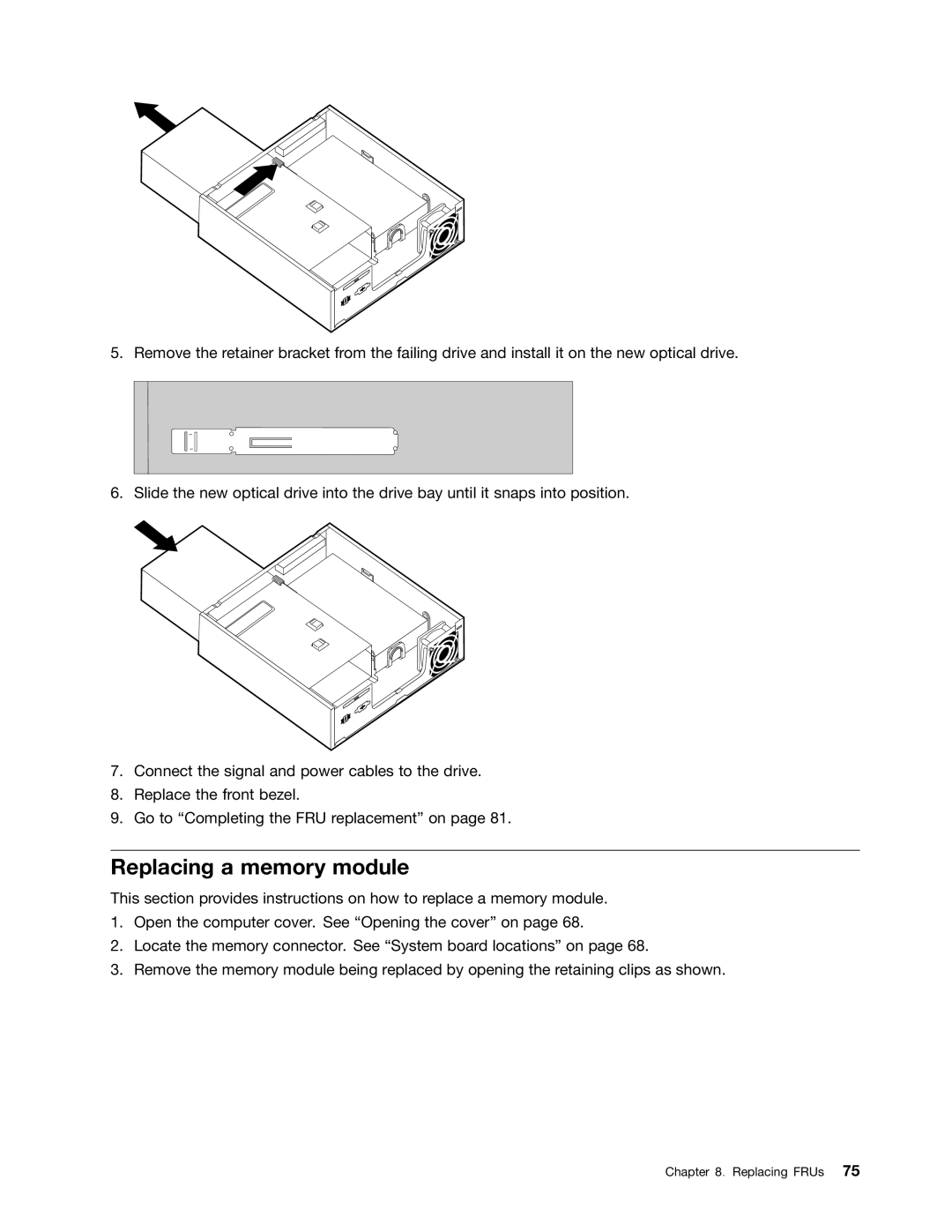 Lenovo 6394, 6395, 6393, 6397, 6396 manual Replacing a memory module 