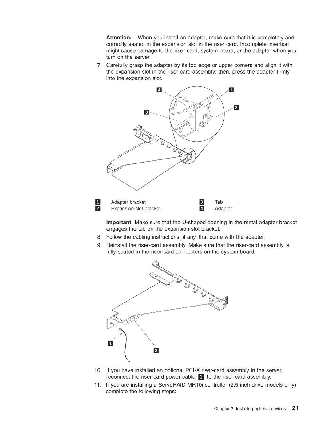 Lenovo 6435, 6438, 6437, 6436 manual Adapter bracket 