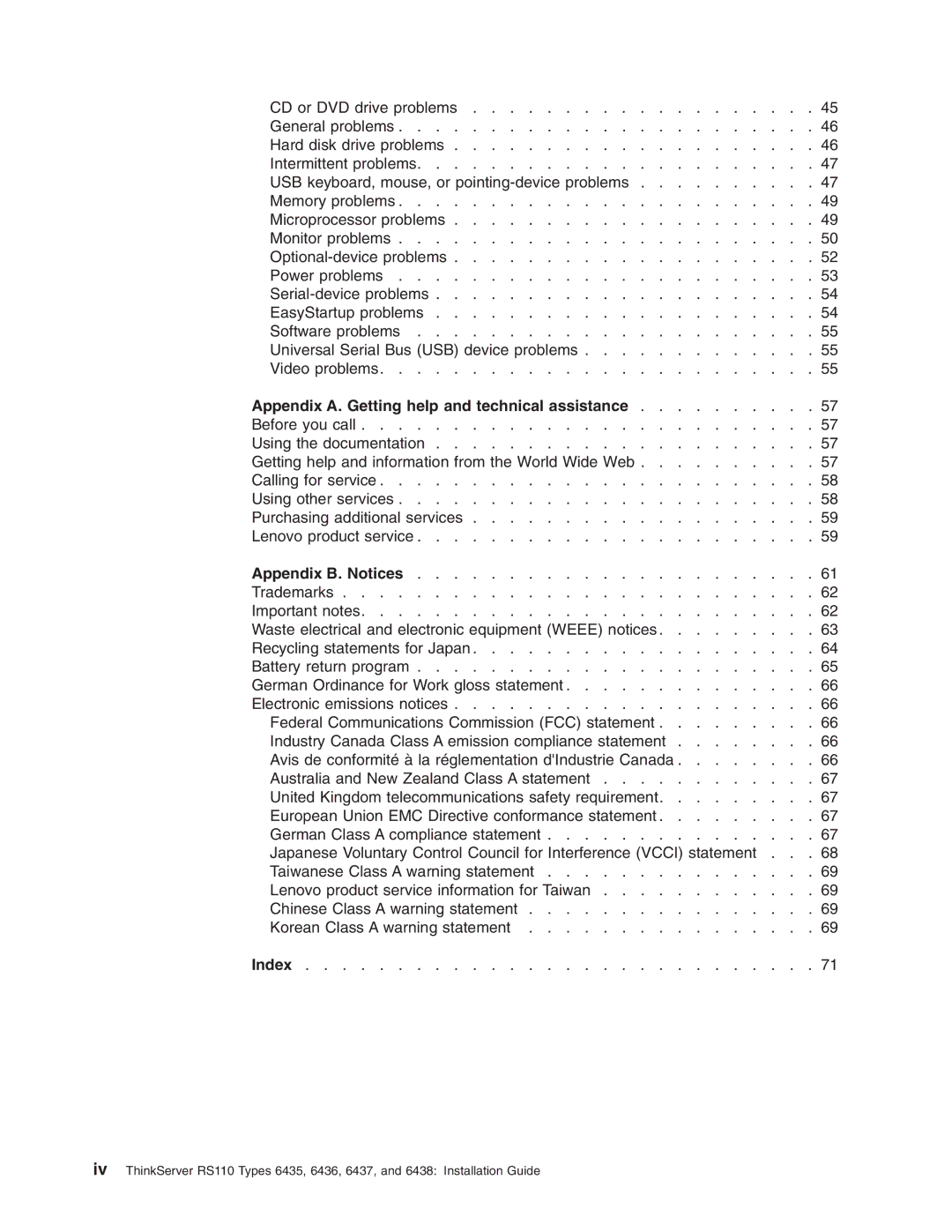 Lenovo 6436, 6438, 6437, 6435 manual 