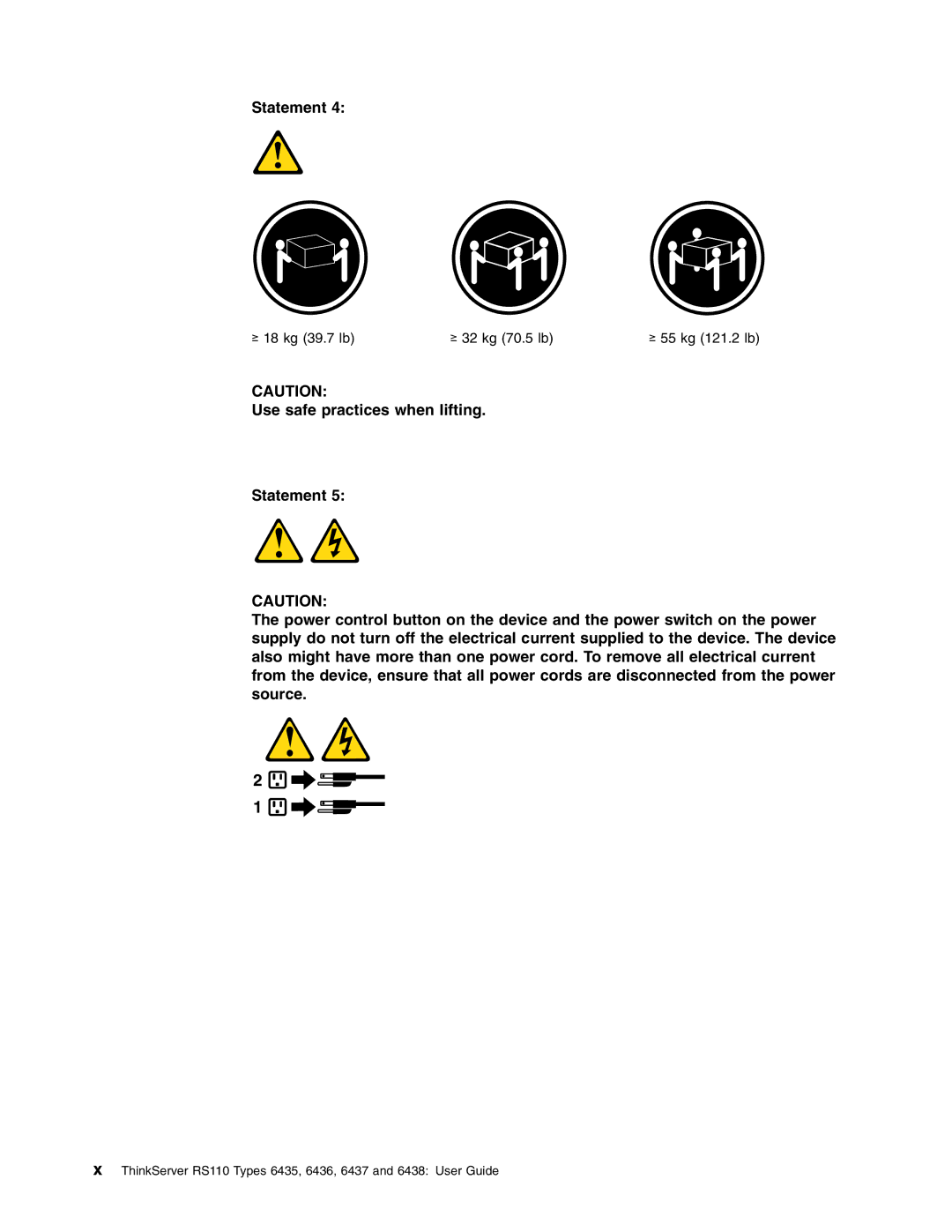 Lenovo 6438, 6437, 6436, 6435 manual Statement 