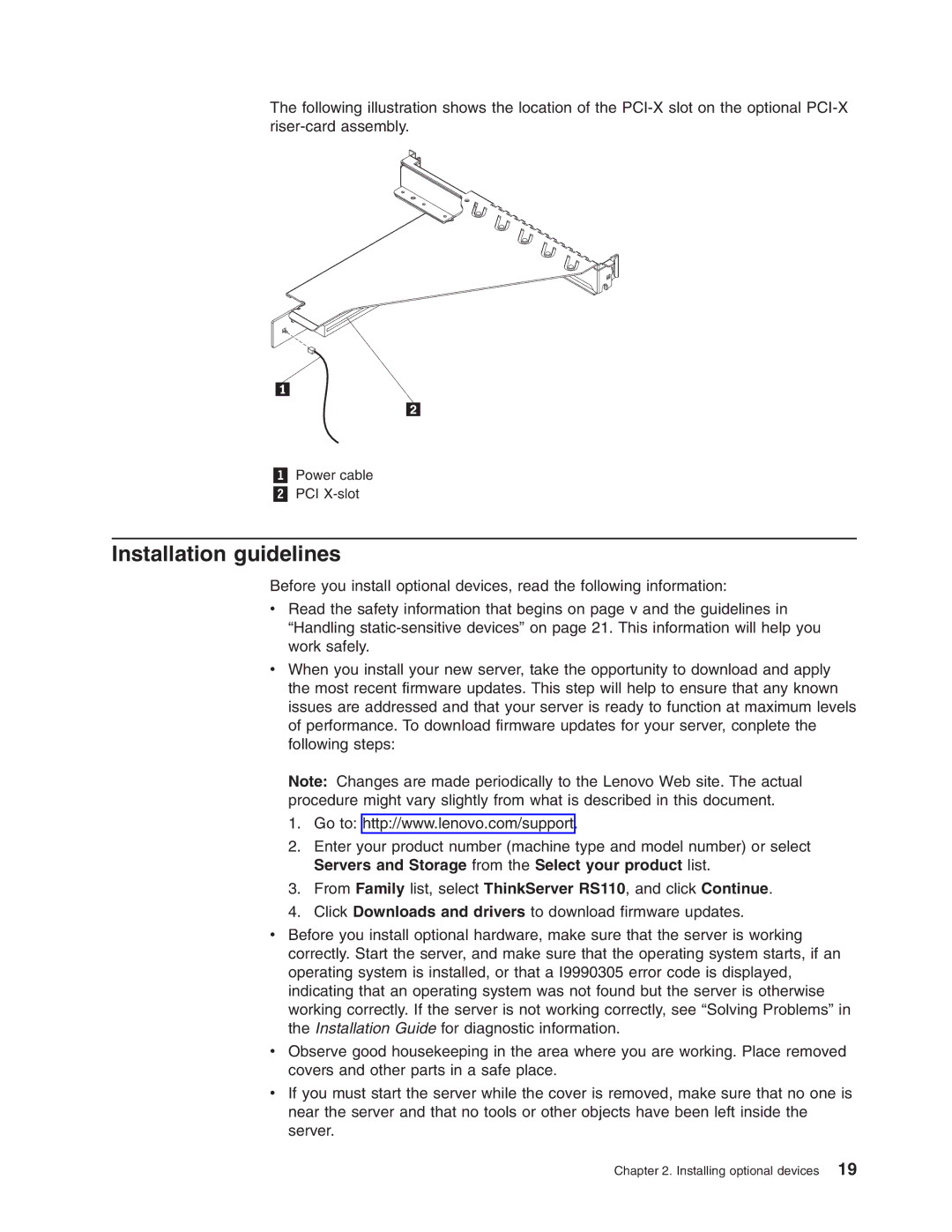 Lenovo 6437, 6438, 6436, 6435 manual Installation guidelines 