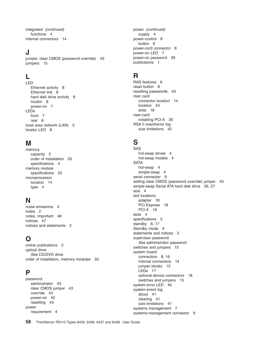 Lenovo 6438, 6437, 6436, 6435 manual Integrated functions 