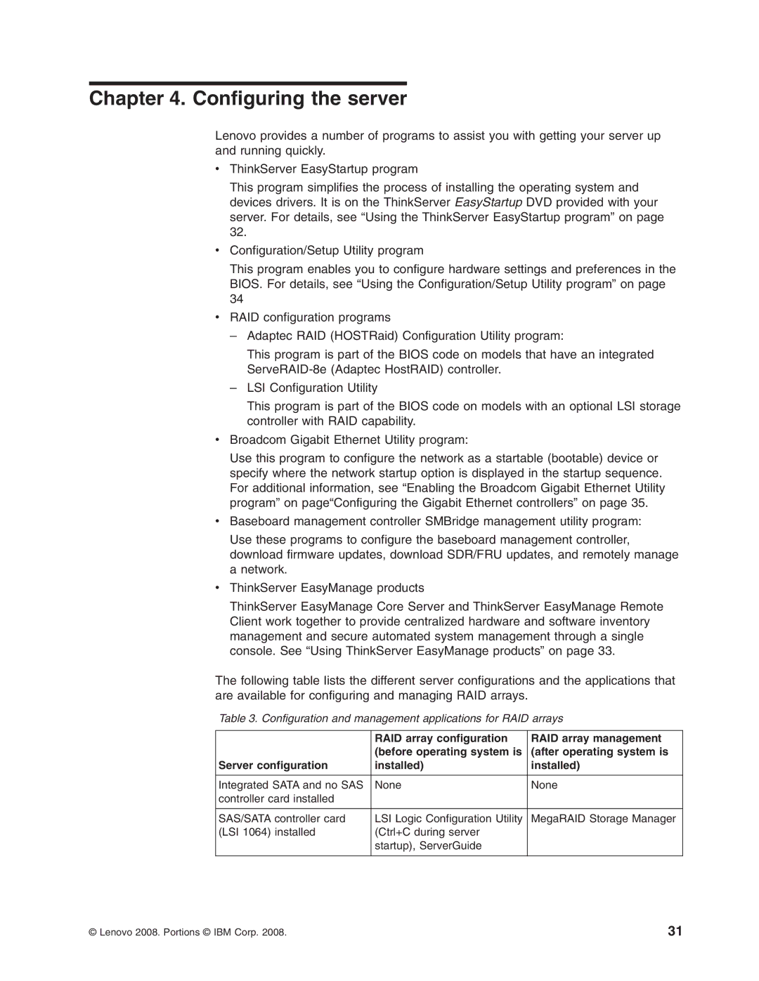 Lenovo 6437, 6438, 6436, 6435 manual Configuring the server 