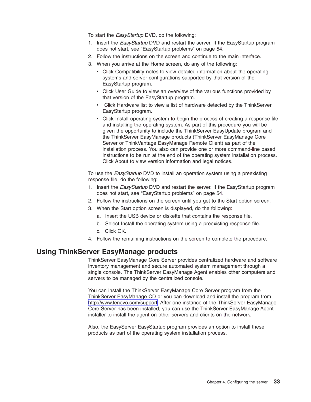 Lenovo 6435, 6438, 6437, 6436 manual Using ThinkServer EasyManage products 