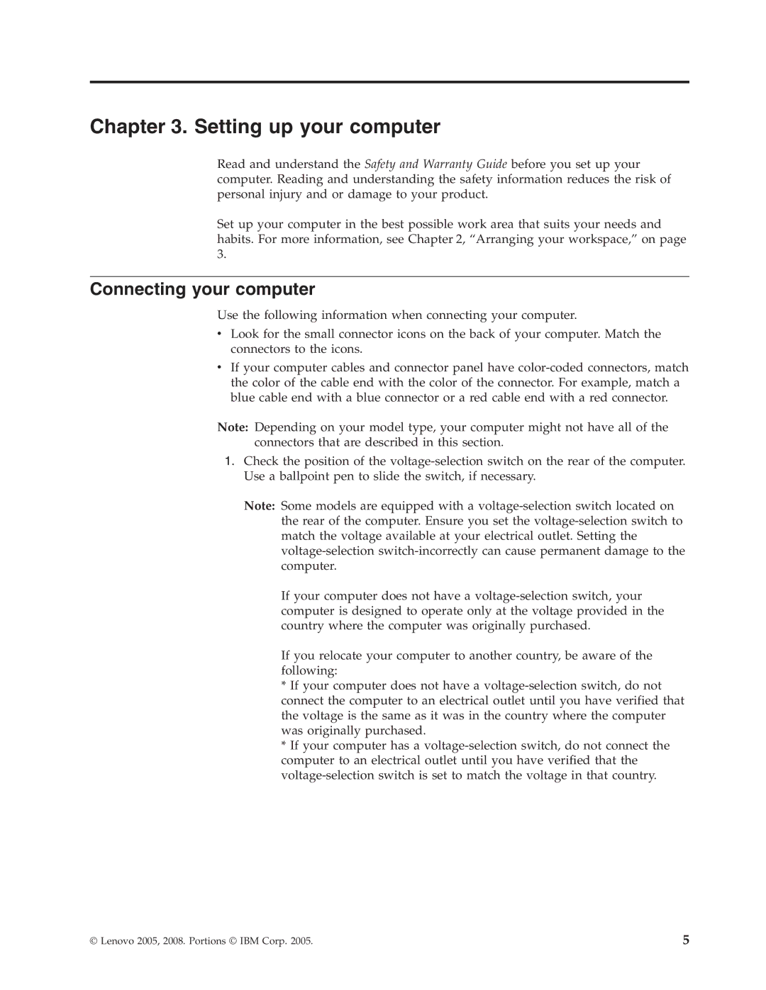 Lenovo 6483, 6493, 6449, 6439, 6427, 6423 manual Setting up your computer, Connecting your computer 