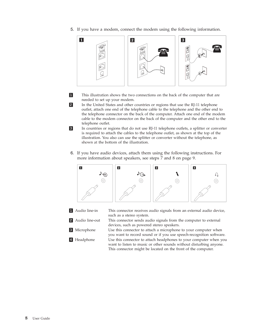 Lenovo 6427, 6493, 6483, 6449, 6439, 6423 manual Phone Line 