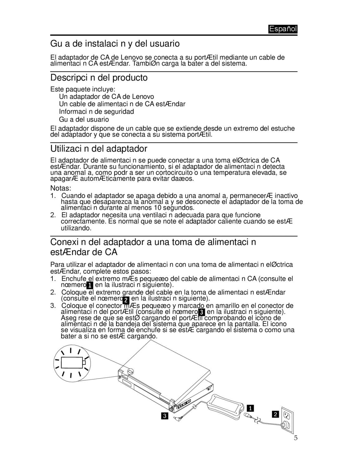 Lenovo 0C19868, 65W manual Guía de instalación y del usuario, Descripción del producto, Utilización del adaptador, Notas 