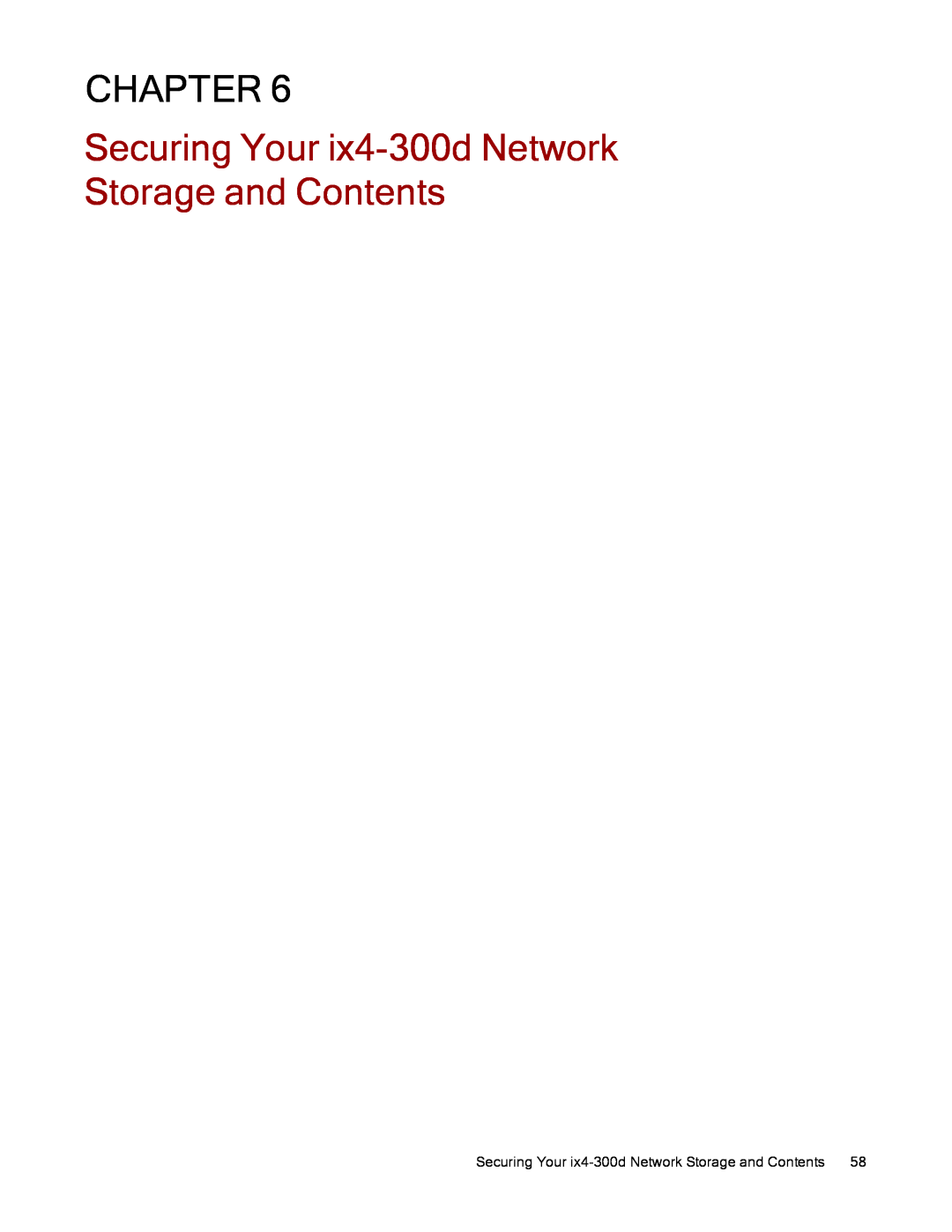 Lenovo 70B89000NA, 70B89003NA, 70B89001NA manual Securing Your ix4-300d Network Storage and Contents, Chapter 