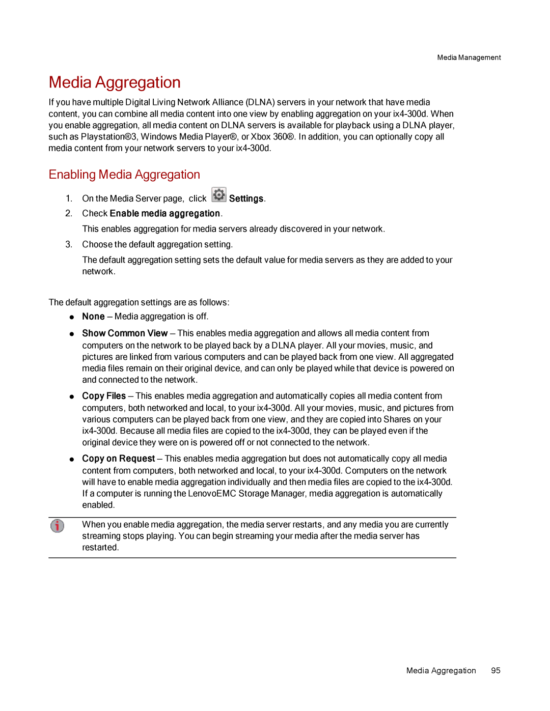 Lenovo 70B89003NA, 70B89001NA, 70B89000NA manual Enabling Media Aggregation 