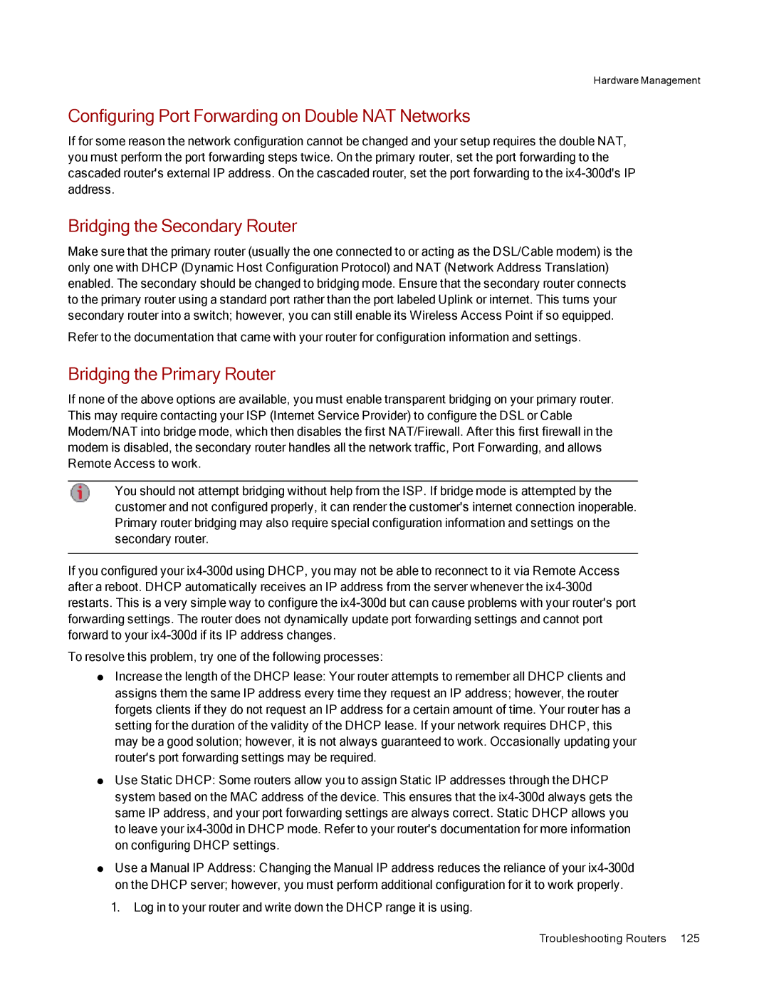 Lenovo 70B89003NA, 70B89001NA, 70B89000NA Configuring Port Forwarding on Double NAT Networks, Bridging the Secondary Router 