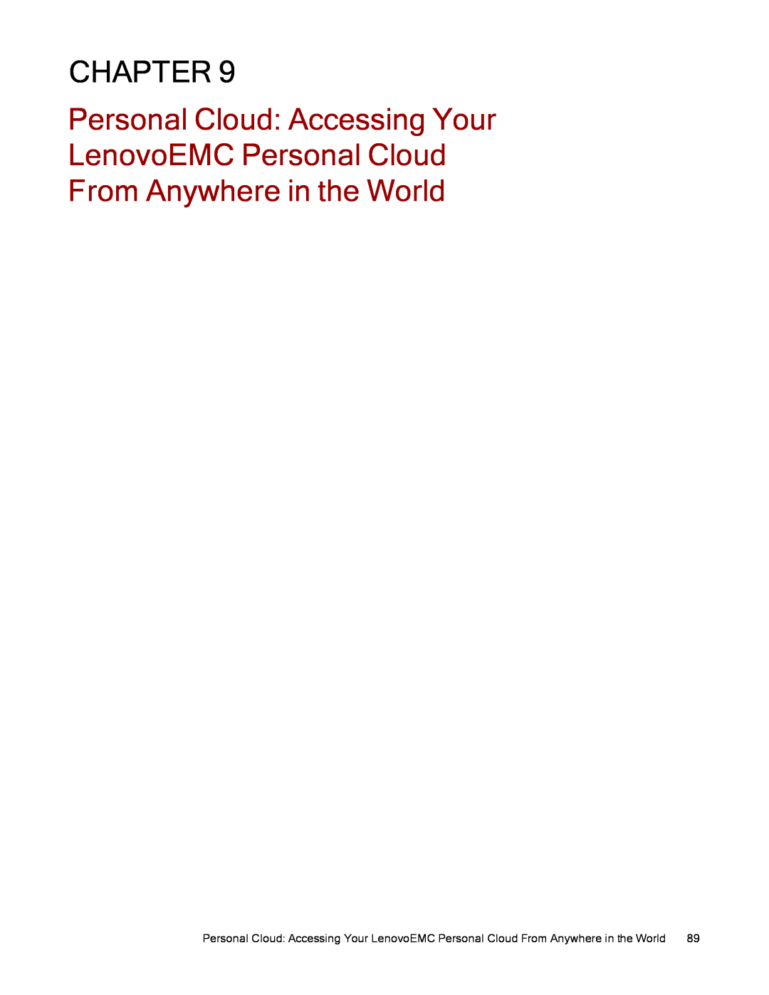 Lenovo 70BJ9005WW manual Personal Cloud: Accessing Your, LenovoEMC Personal Cloud, From Anywhere in the World, Chapter 