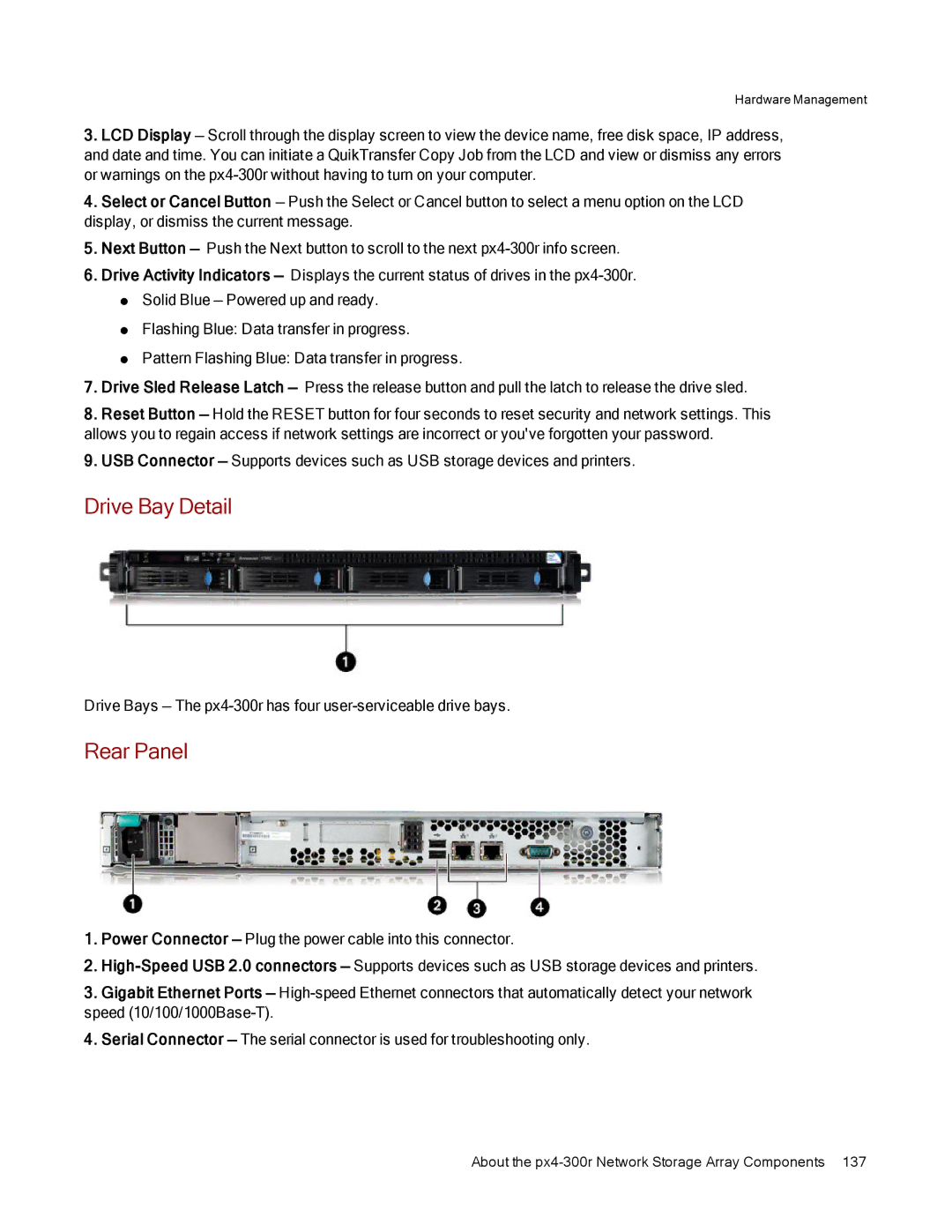 Lenovo 70BJ9005WW, 70BJ9007WW manual Drive Bay Detail, Rear Panel 