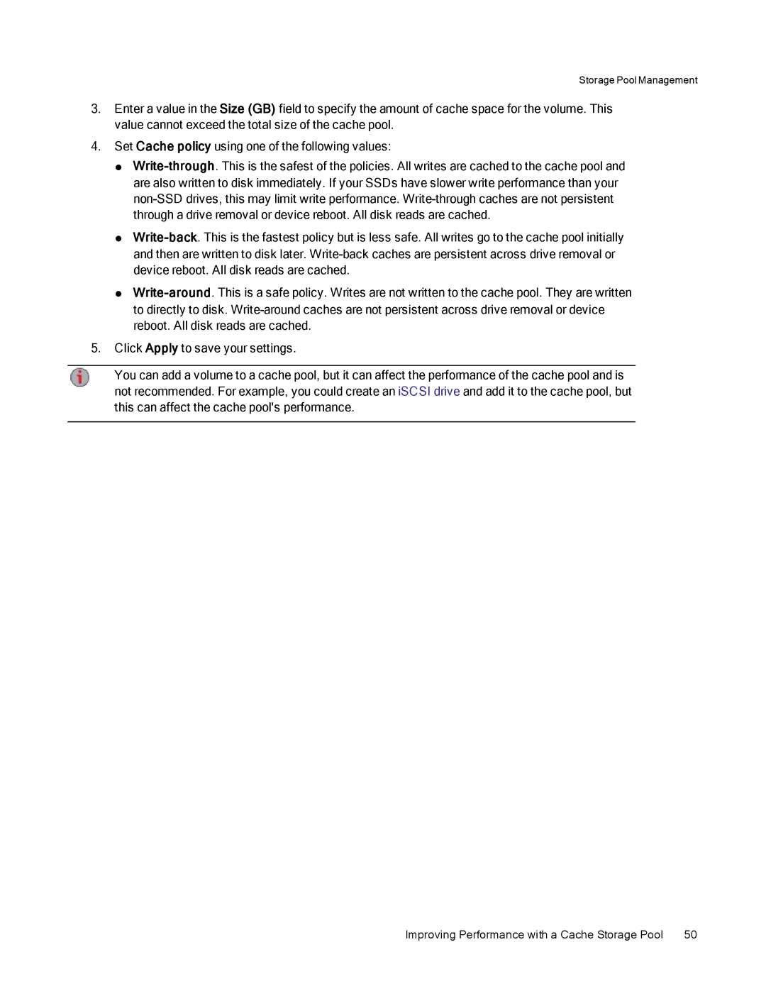 Lenovo 70BJ9007WW, 70BJ9005WW manual Improving Performance with a Cache Storage Pool 