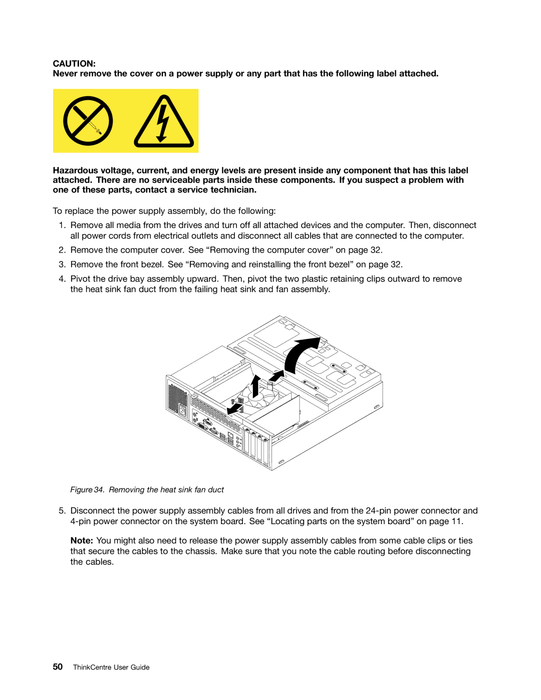 Lenovo 3157, 7339, 5039, 5033, 3167, 3171, 3147, 3143, 3154, 3132, 3134, 3176, 3140 manual Removing the heat sink fan duct 