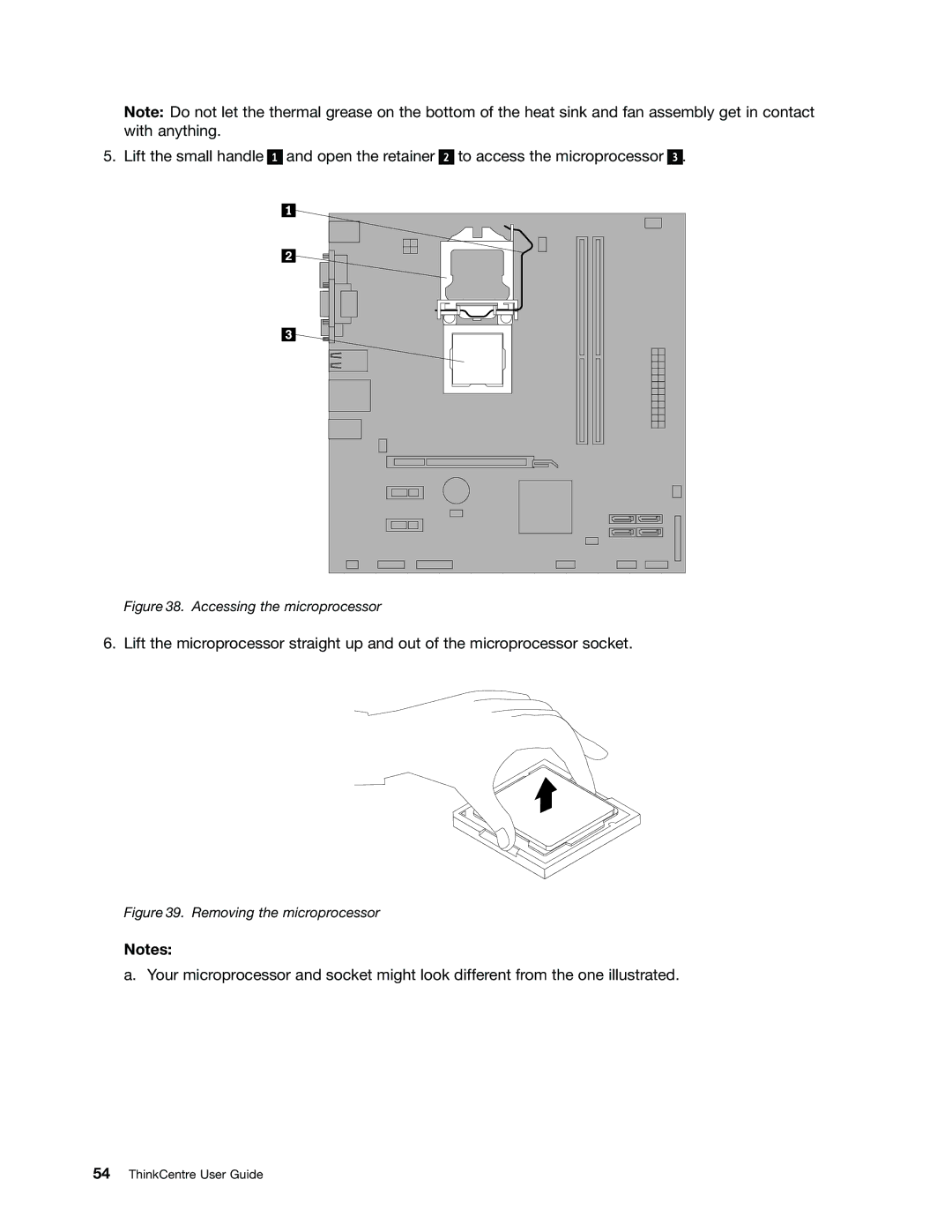 Lenovo 5039, 7339, 5033, 3167, 3171, 3147, 3143, 3154, 3132, 3134, 3157, 3176, 3140 manual Accessing the microprocessor 