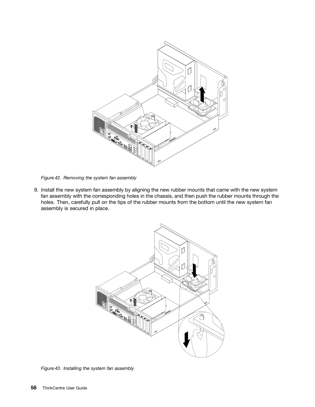 Lenovo 3147, 7339, 5039, 5033, 3167, 3171, 3143, 3154, 3132, 3134, 3157, 3176, 3140 manual Removing the system fan assembly 