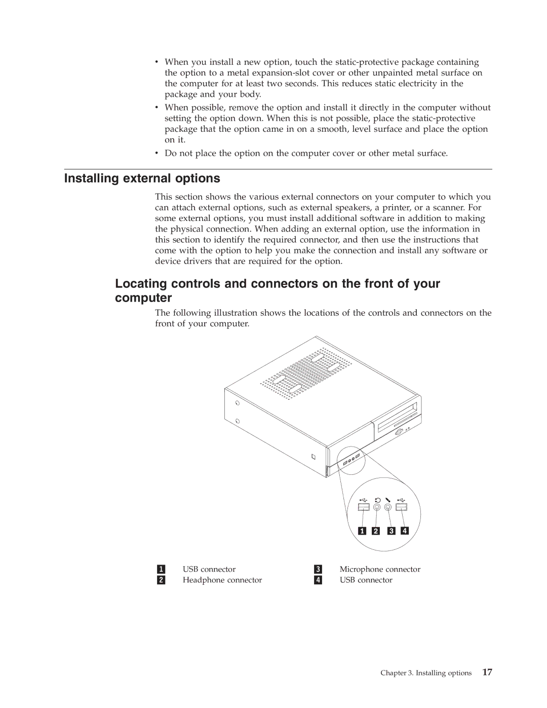 Lenovo 7390, 7397, 7392, 7391, 7398, 7396 manual Installing external options 