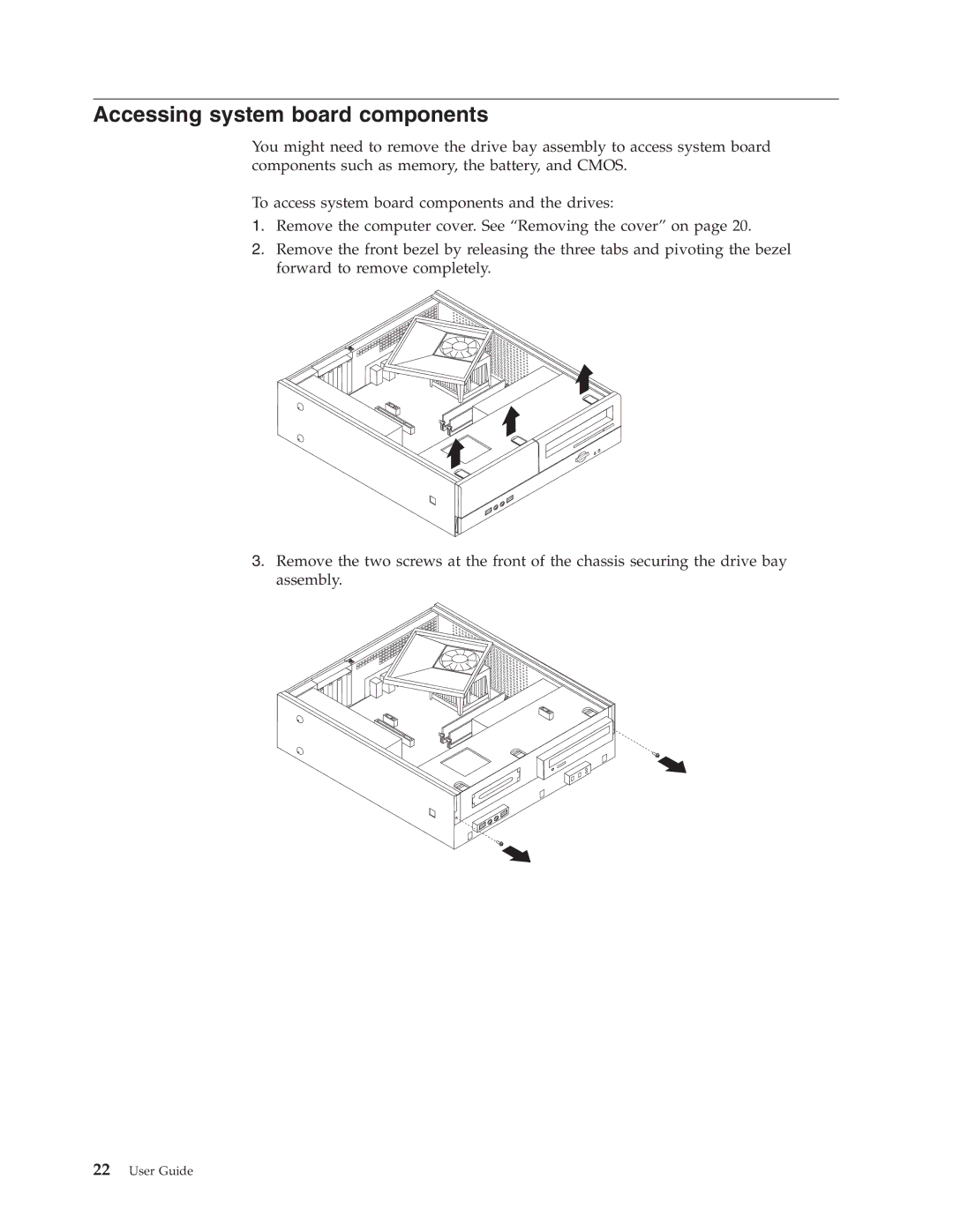 Lenovo 7396, 7397, 7392, 7391, 7398, 7390 manual Accessing system board components 