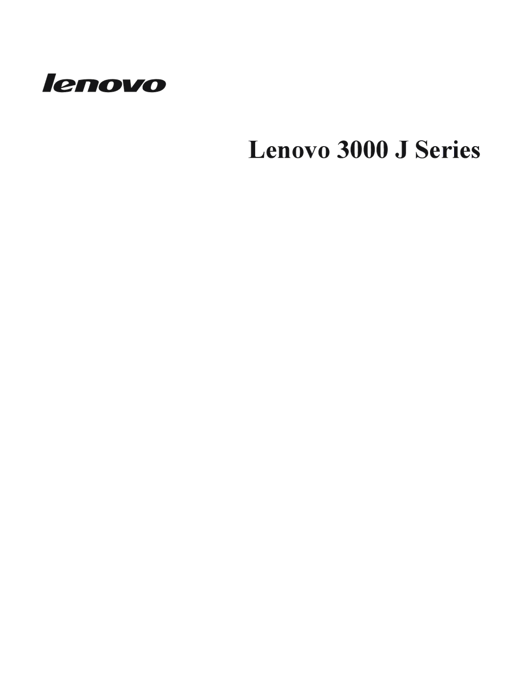 Lenovo 7398, 7397, 7392, 7391, 7396, 7390 manual Lenovo 3000 J Series 