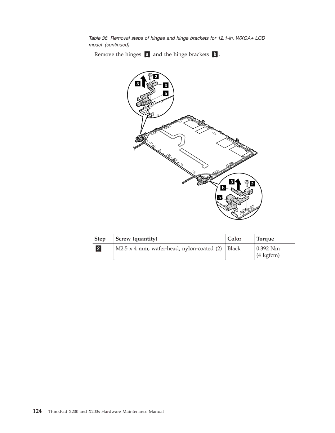 Lenovo 745369U, 74536BU, 74506CU, 74506BU, 74506AU, 745069U, 745068U, 7453FDU, 7454GKU, X200S Remove the hinges Hinge brackets 