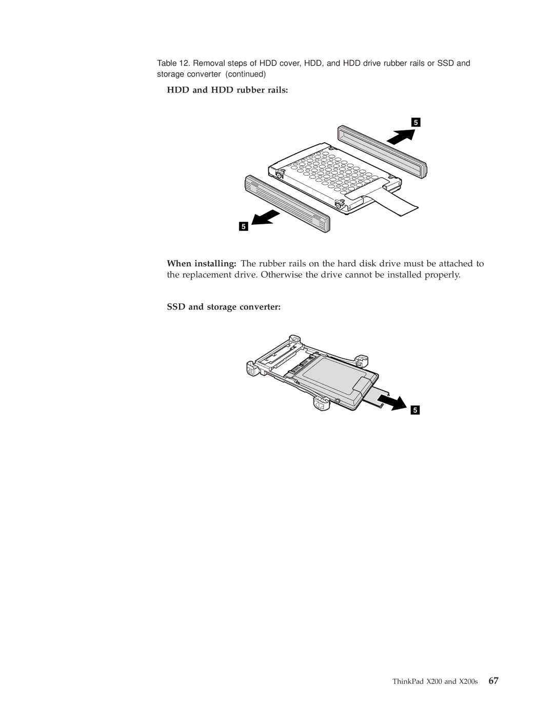 Lenovo 745069U, 74536BU, 74506CU, 745369U, 74506BU, 74506AU, 745068U, X200S HDD and HDD rubber rails, SSD and storage converter 