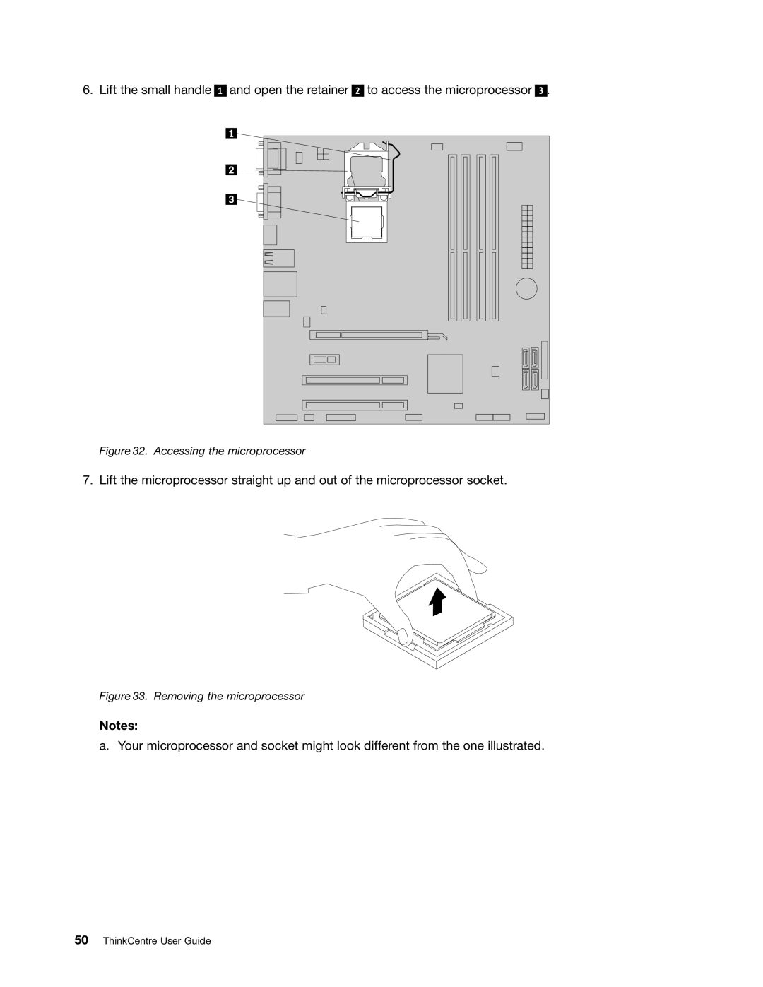 Lenovo 5048, 7517, 5069, 5034, 5030, 5037, 4166, 4169, 268, 1730 manual Accessing the microprocessor 