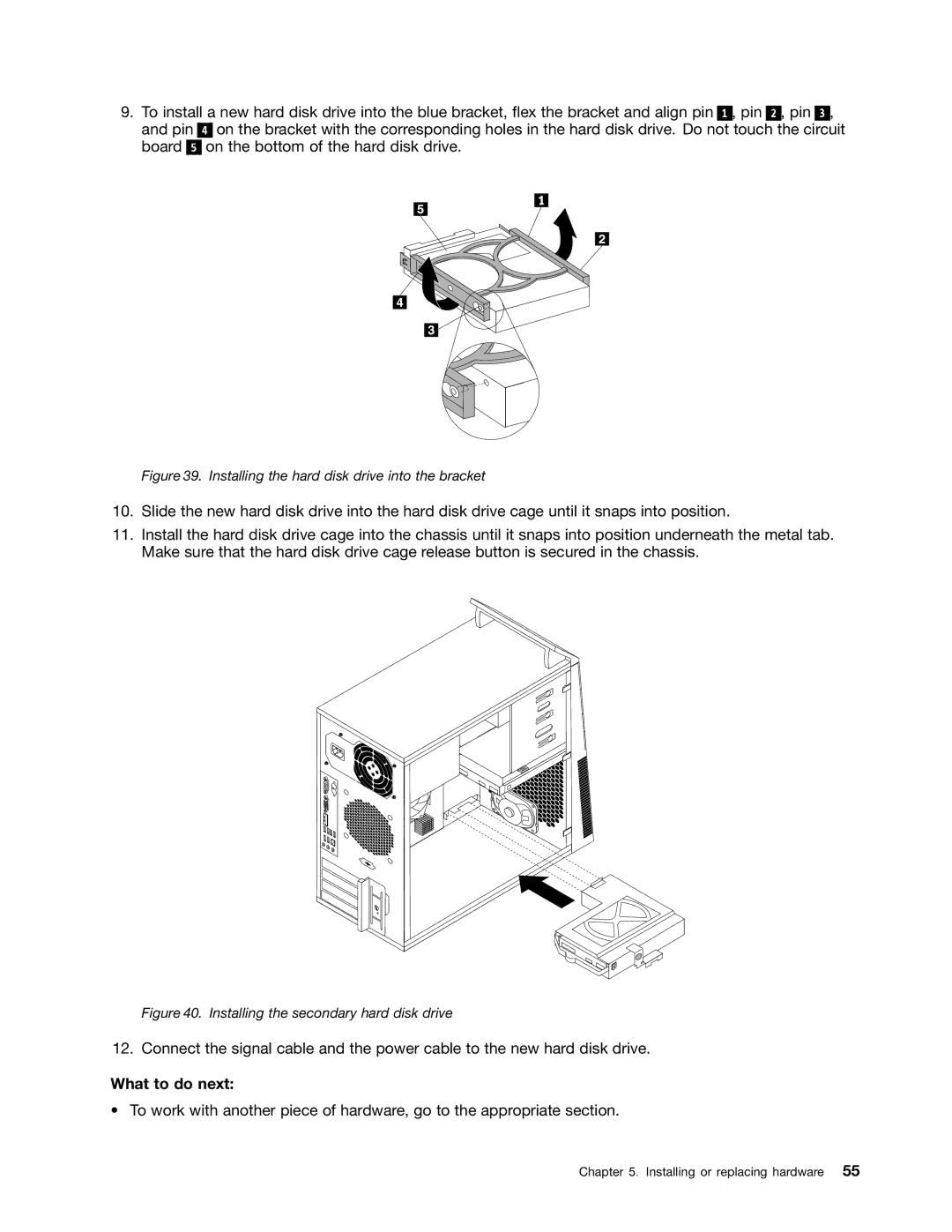 Lenovo 4169, 7517, 5069, 5048, 5034, 5030, 5037, 4166, 268, 1730 manual Installing the secondary hard disk drive 