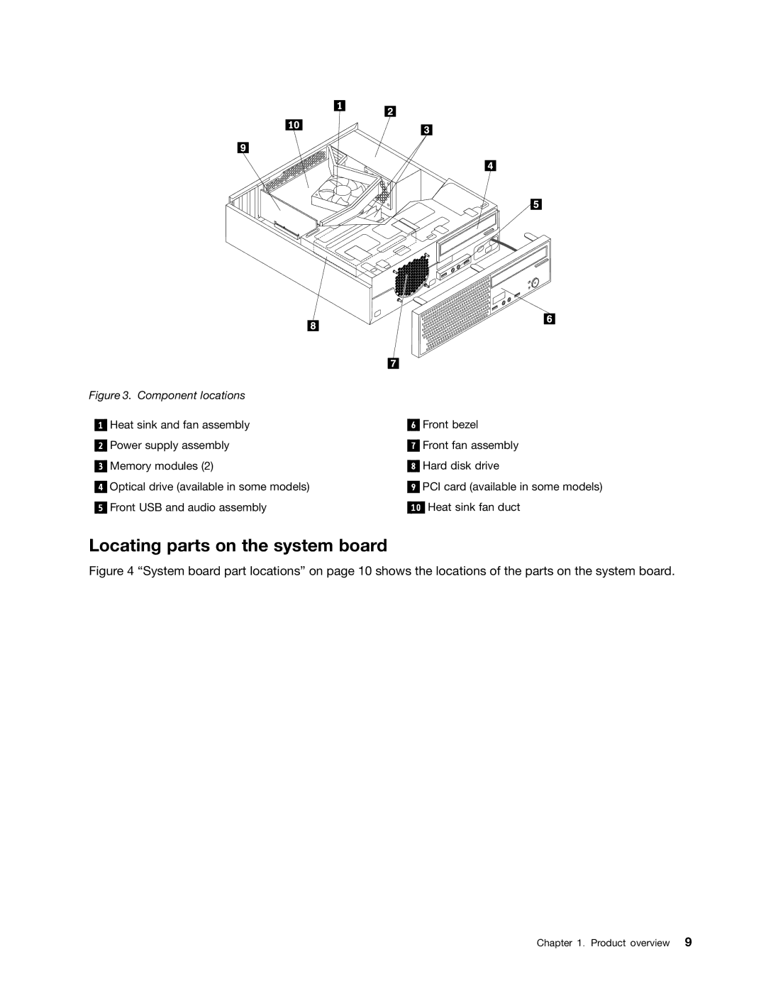 Lenovo 104, 7548, 7539, 154 manual Locating parts on the system board, Component locations 