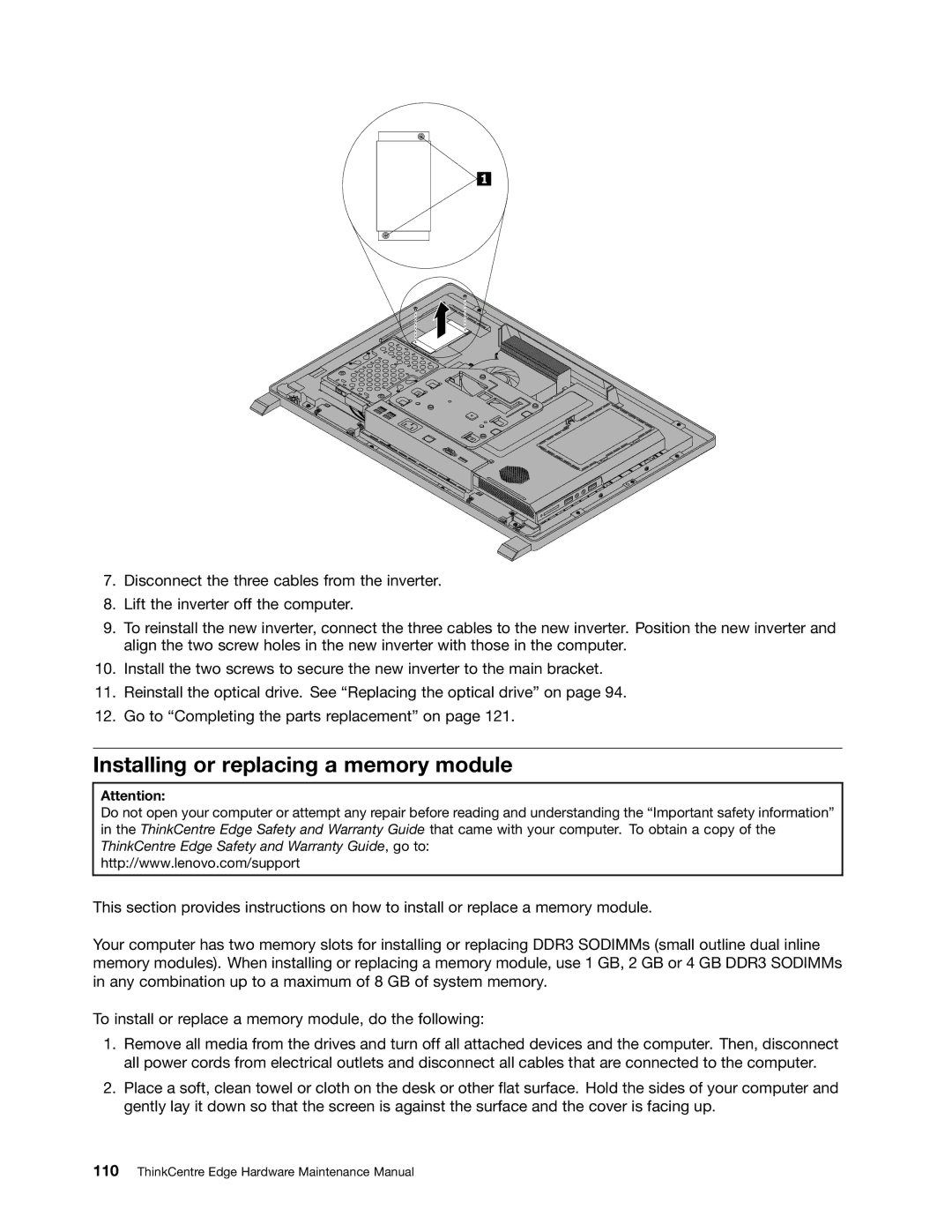 Lenovo 5068, 7567, 7558 manual Installing or replacing a memory module 