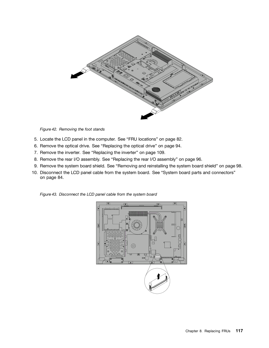 Lenovo 7567, 7558, 5068 manual Removing the foot stands 