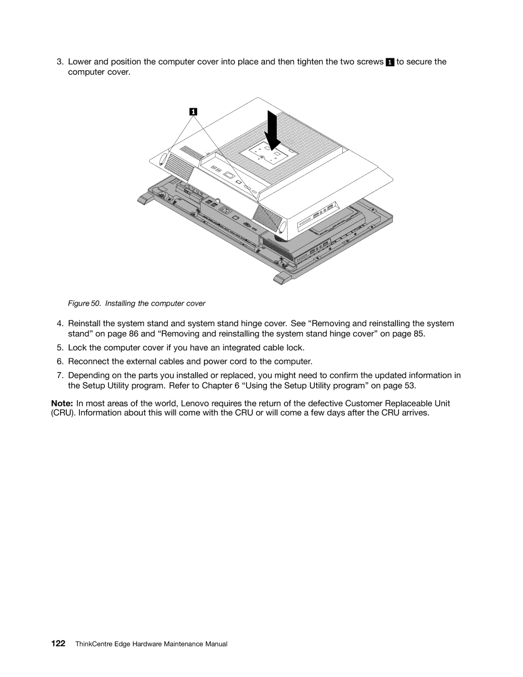 Lenovo 5068, 7567, 7558 manual Installing the computer cover 