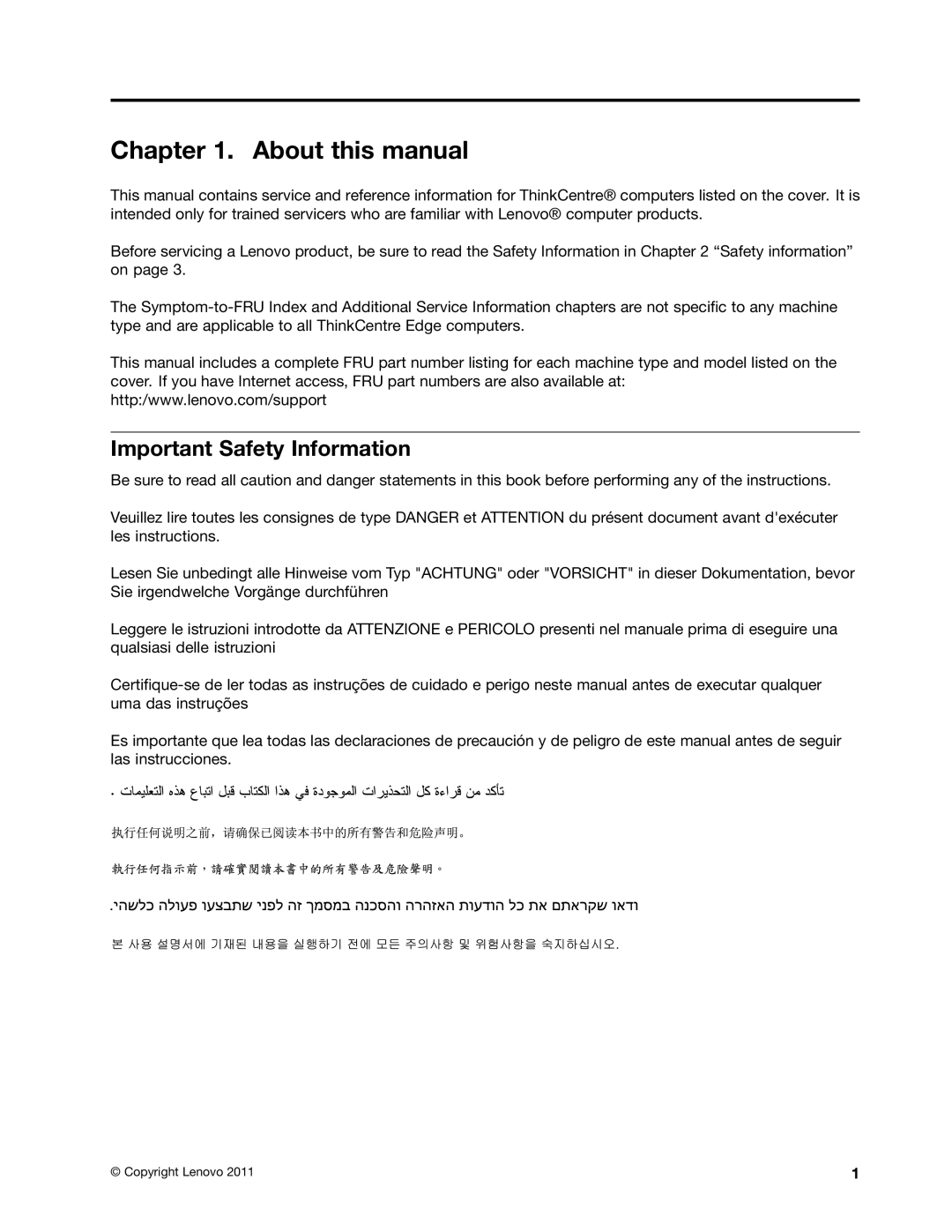 Lenovo 7558, 7567, 5068 About this manual, Important Safety Information 