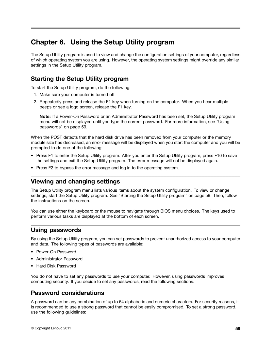 Lenovo 7821, 7782, 7824 Using the Setup Utility program, Starting the Setup Utility program, Viewing and changing settings 