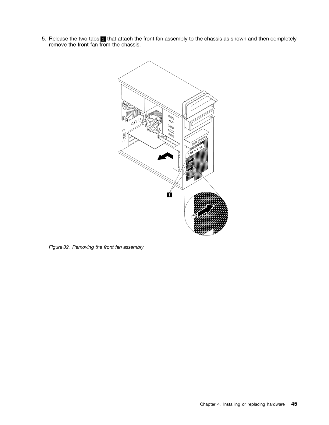 Lenovo 7782, 7824, 7823, 7783, 7821 manual Removing the front fan assembly 