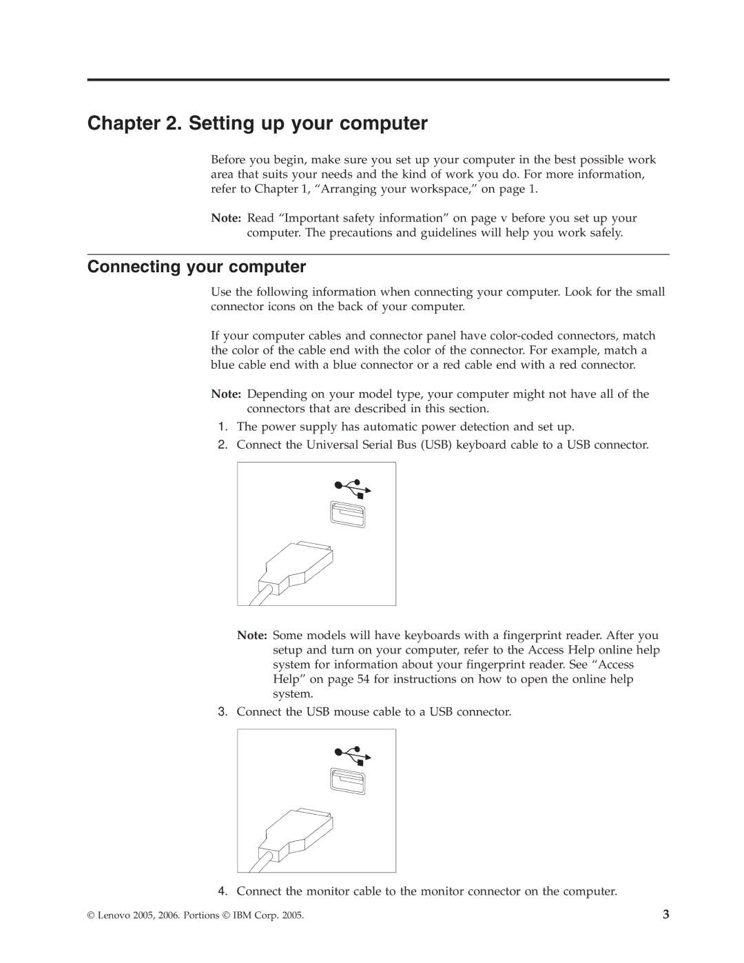 Lenovo 8799, 8009, 8795, 8791, 8807, 8803, 8812 manual Setting up your computer, Connecting your computer 