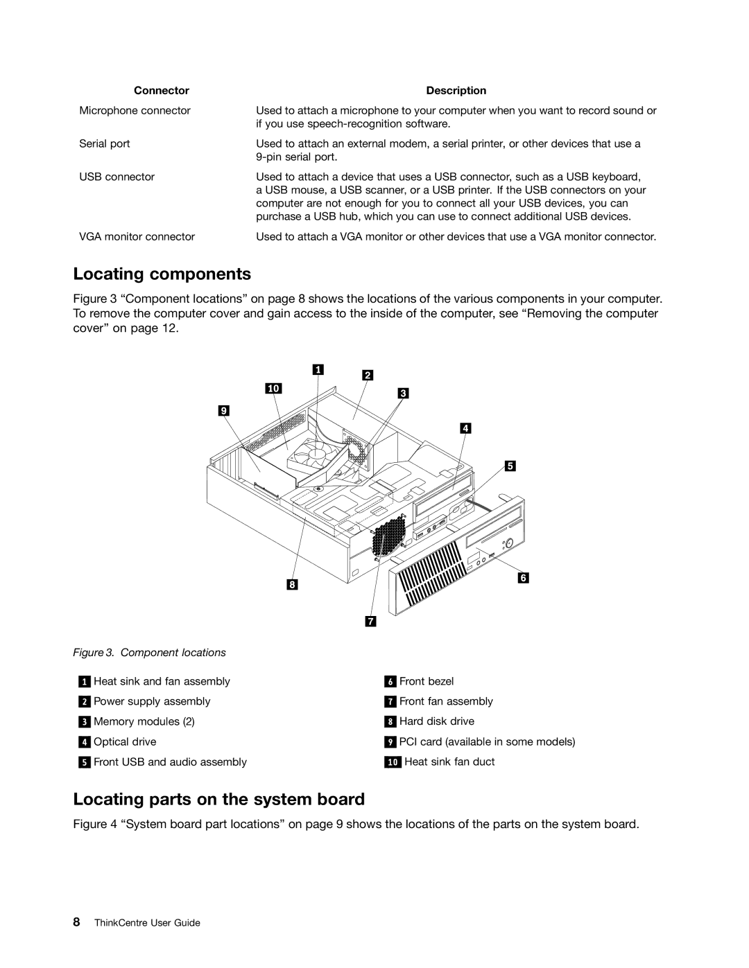 Lenovo 804 manual Locating components, Locating parts on the system board 