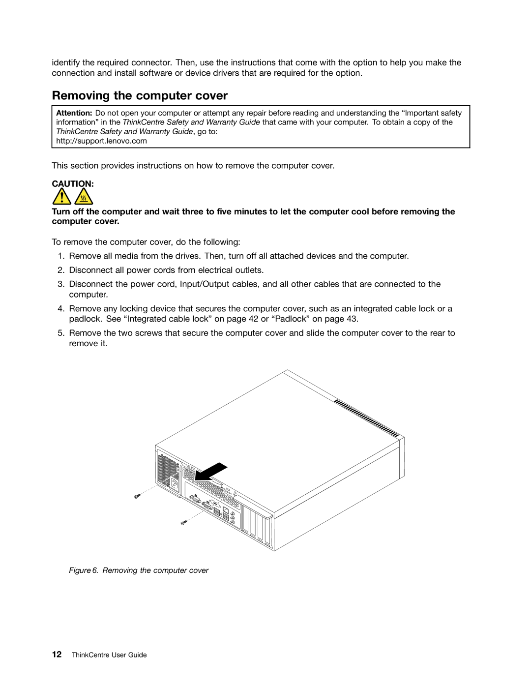 Lenovo 804 manual Removing the computer cover 