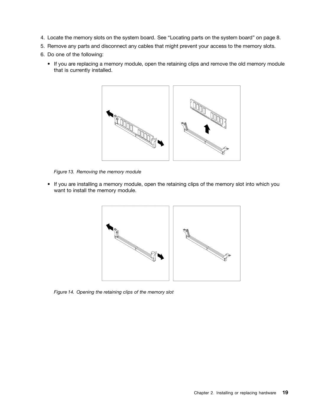 Lenovo 804 manual Removing the memory module 