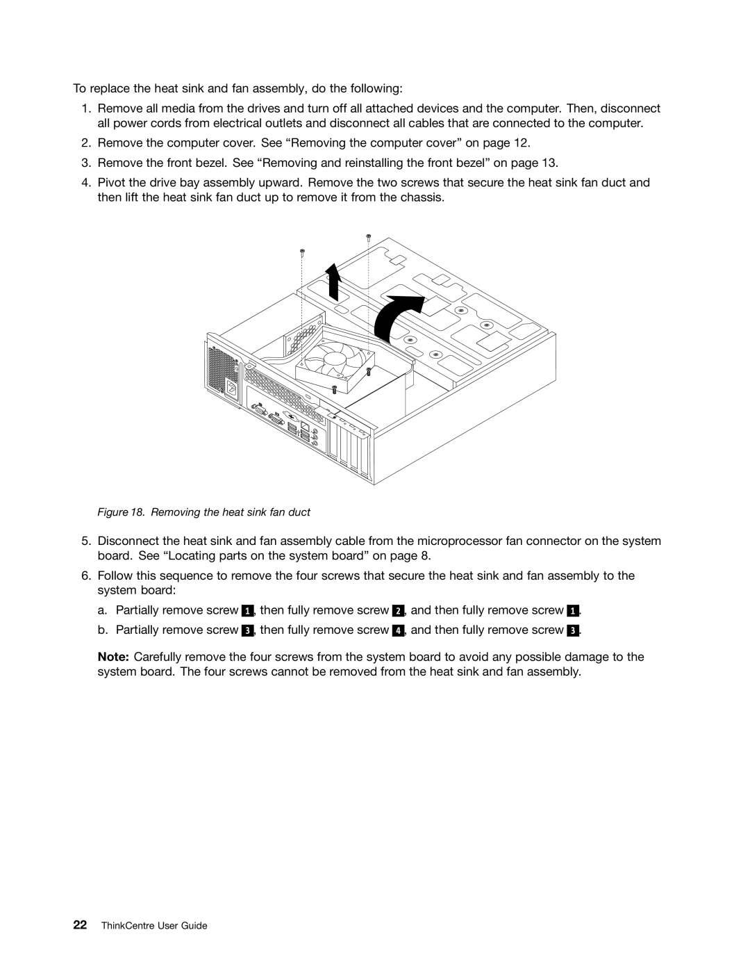 Lenovo 804 manual Removing the heat sink fan duct 