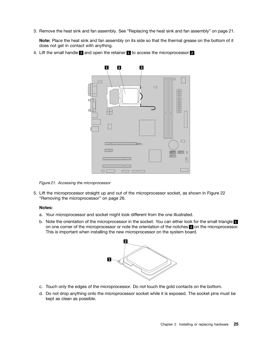 Lenovo 804 manual Accessing the microprocessor 